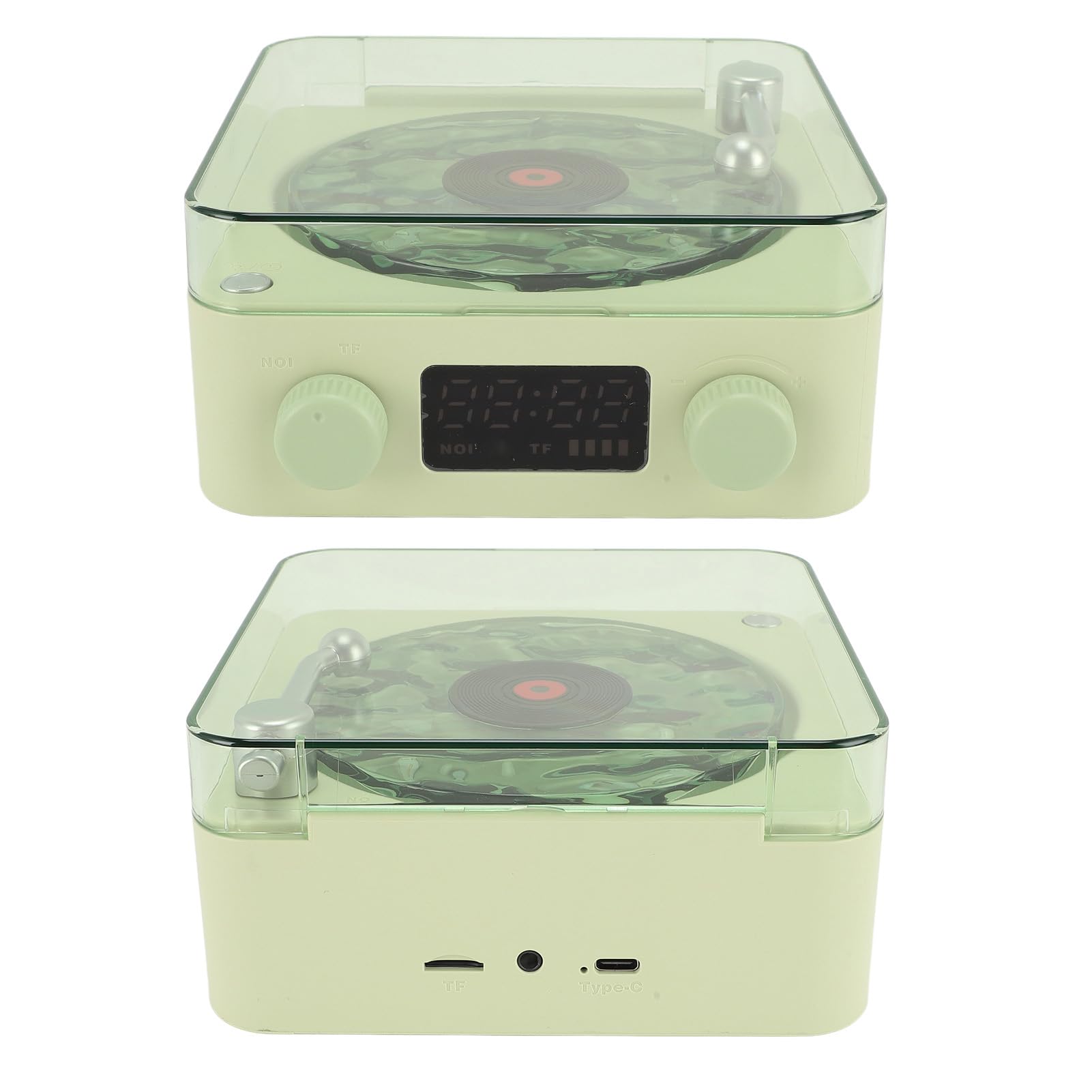 Odtwarzacz Waves, Głośnik Bezprzewodowy z Podświetleniem Nocnym i Wyświetlaczem Czasu, Dźwięk Stereo w Stylu Mini Magnetofonu do Sypialni, Biura, Imprezy, Idealny dla Dziewczynek