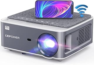 DBPOWER Native 1080P 5G 4K WiFi Projector, Upgrade 20000L 500 ANSI FHD Outdoor Movie Projector, Support 4P+4D Keystone/Zoom/PPT, 300" Portable Mini Video Projector Compatible w/Phone/Laptop/DVD/PC/TV