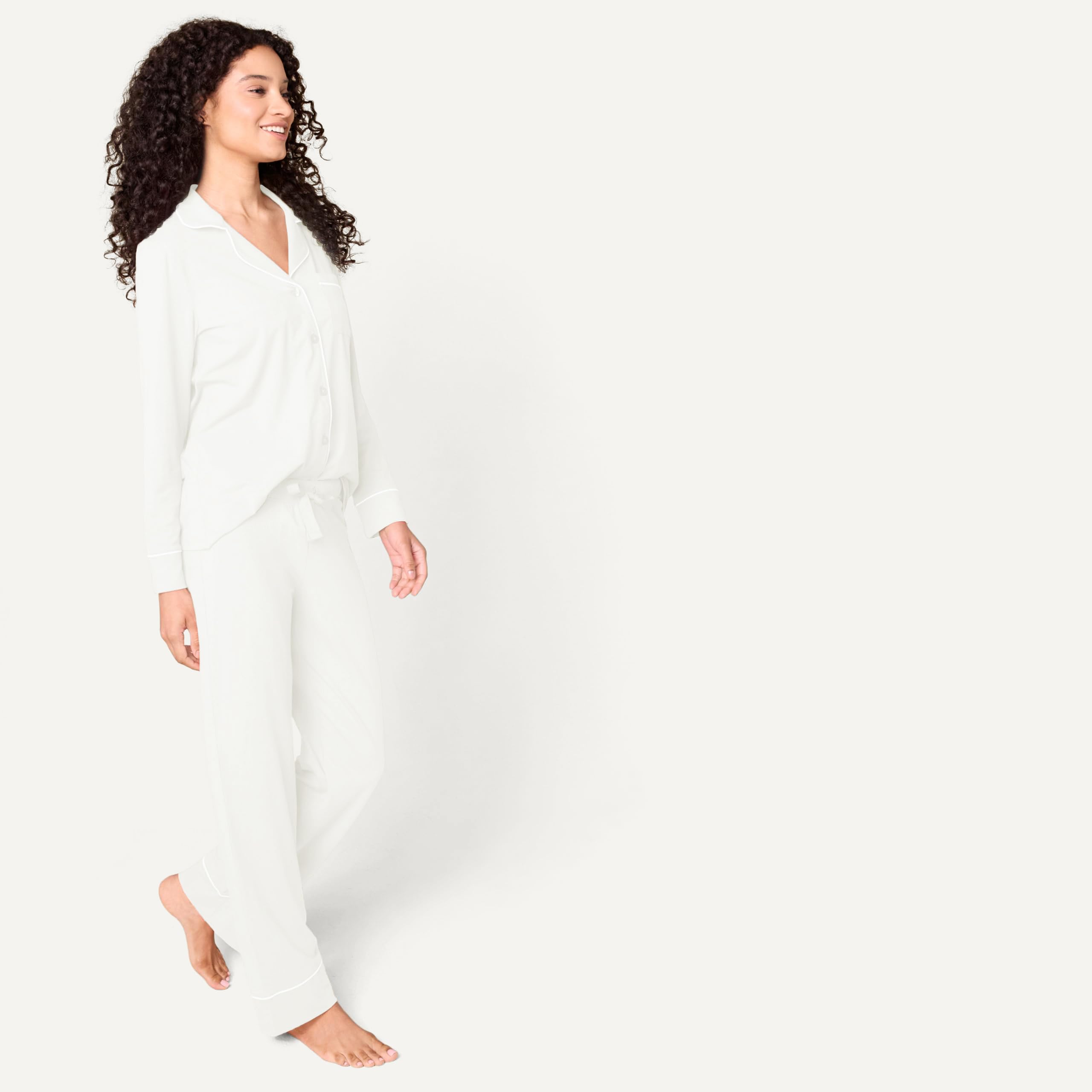Amazon Essentials Conjunto de Pija con Camisa de Manga Larga y Pantalón Largo en Modal y Algodón Mujer