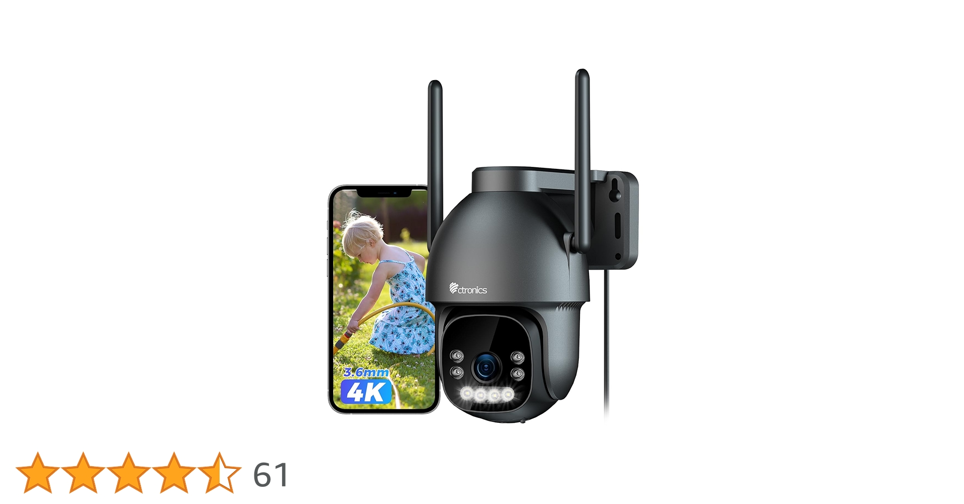 Amazon.co.jp: Ctronics 4k 防犯カメラ 屋外 5GHzWi-Fi 人/ペット/車両