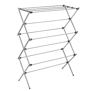 Honey-Can-Do Collapsible Laundry Drying Rack Sturdy Steel Foldable Portable Clothes Drying Rack Space-Saving Design Indoor Outdoor Drying Ideal
