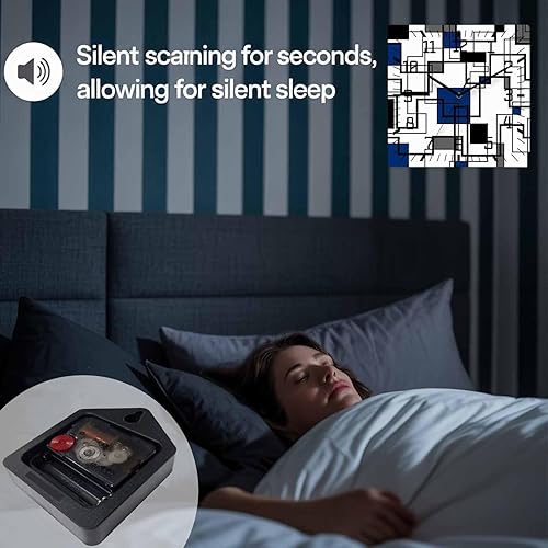 Miniatura 7 de Abstract Art Square Block Blue Wooden Wall Clock Silent Non Ticking, Modern Geometric Blue Black Square Wall Clock Battery Operated, Decor Clock for