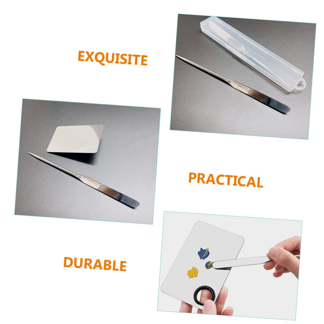 IWOWHERO Stainless Steel Palette Stick 2pc Set for Skincare/nail Art Mixing Mask Mixing Stick