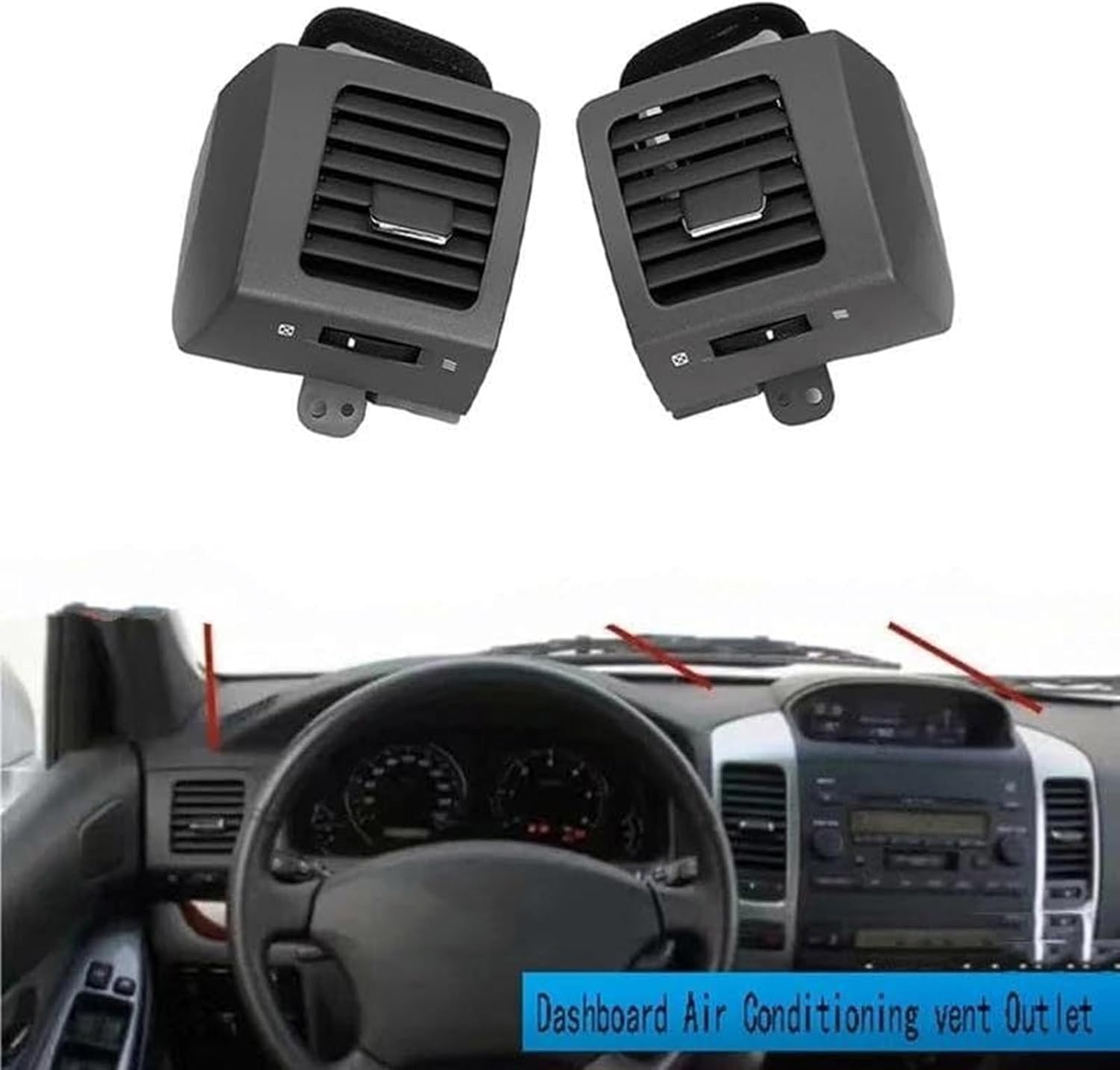 Car Climate Controls Ventilation Grids Easy Installation Dashboard Outlets for LC120 2003-2009 2 Pack