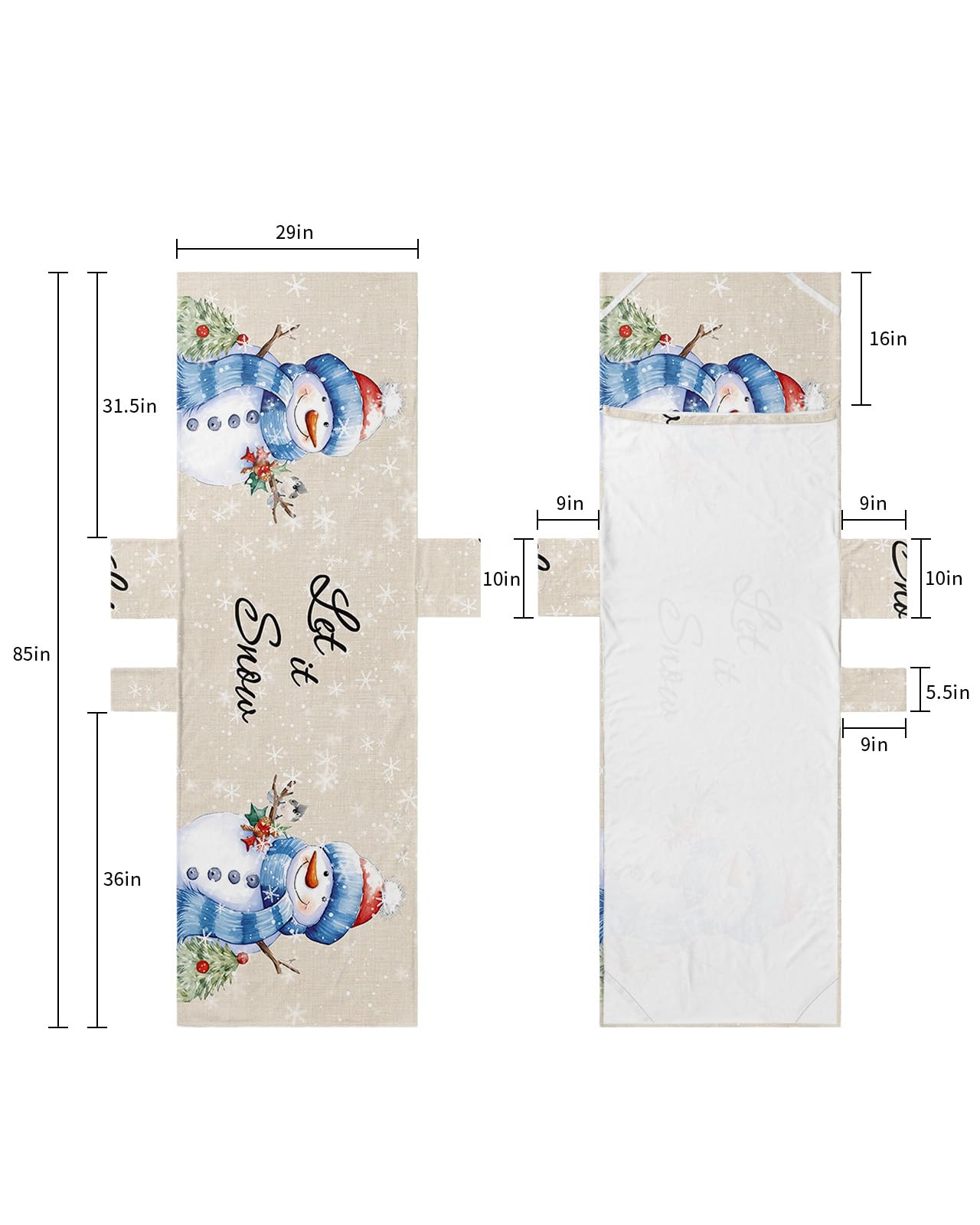 Christmas Snowman Beach Lounge Chair Towel Cover, Soft Chaise Lounge Towel with Side Pockets Patio Pool Chairs Cover for Beach/Pool Sunbathing 29x85 Xmas Birds Winter Snowflake Rustic Burlap