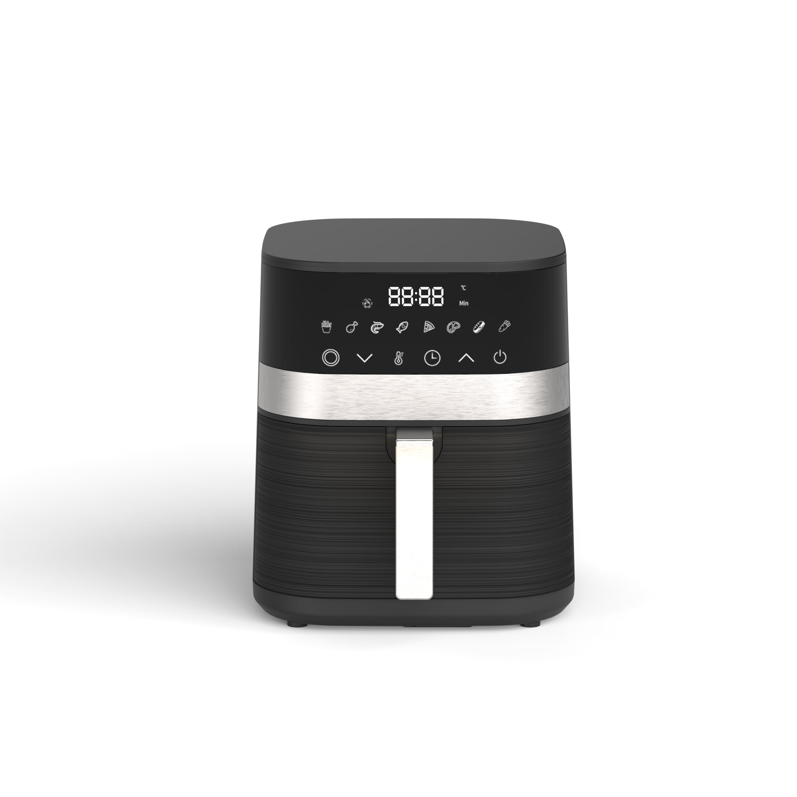 Leduni Freidora de Aire sin Aceite 6L de capacidad 1700 W, 8 programas Uso Sencillo, Panel Táctil Air Fryer,Temperatura Regulable 80-200°C, ahorro energético hasta 70% (Negro)