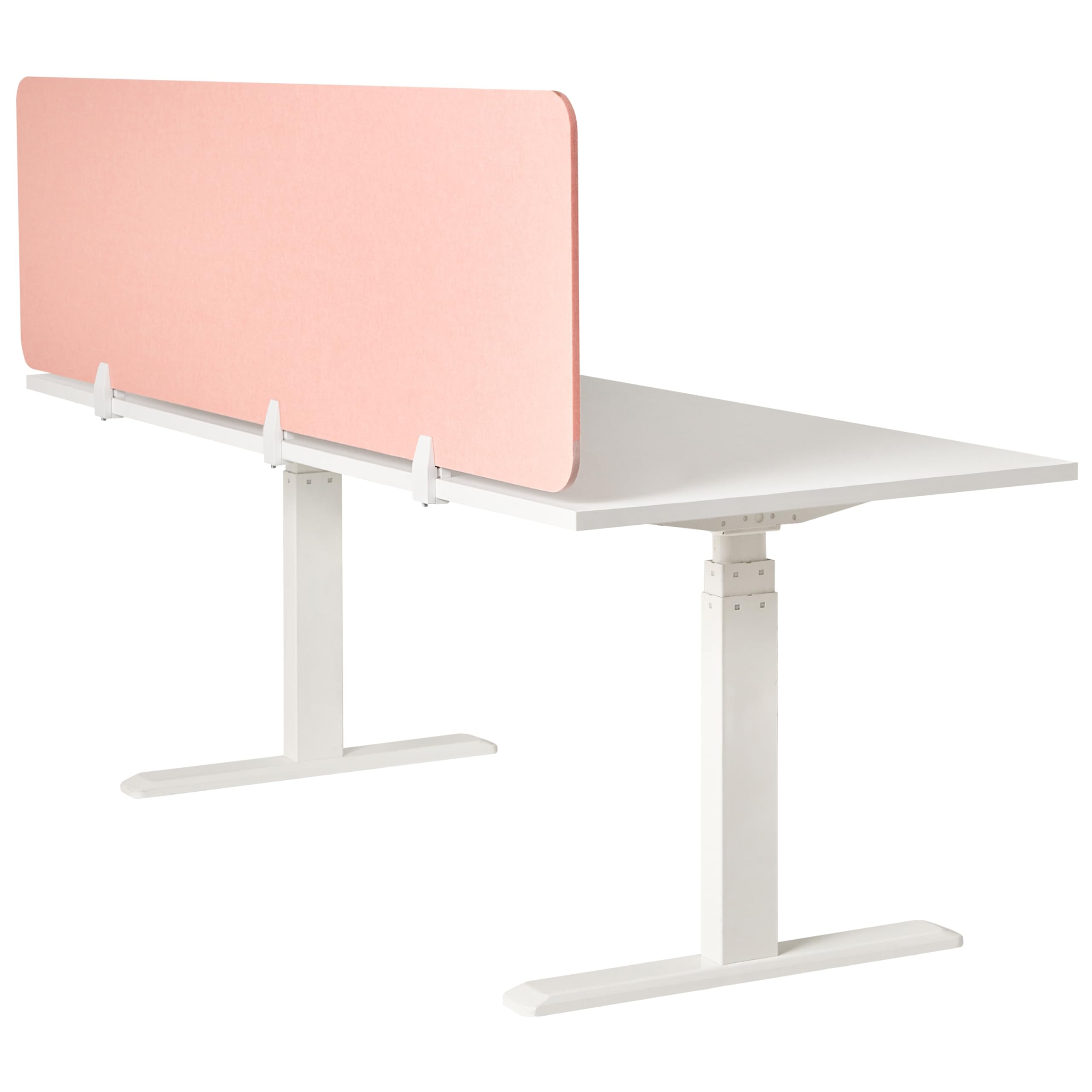 Beliani Schreibtisch Trennwand Akustik Polster pfirsichrosa 180 x 50 cm Schallschutz Split