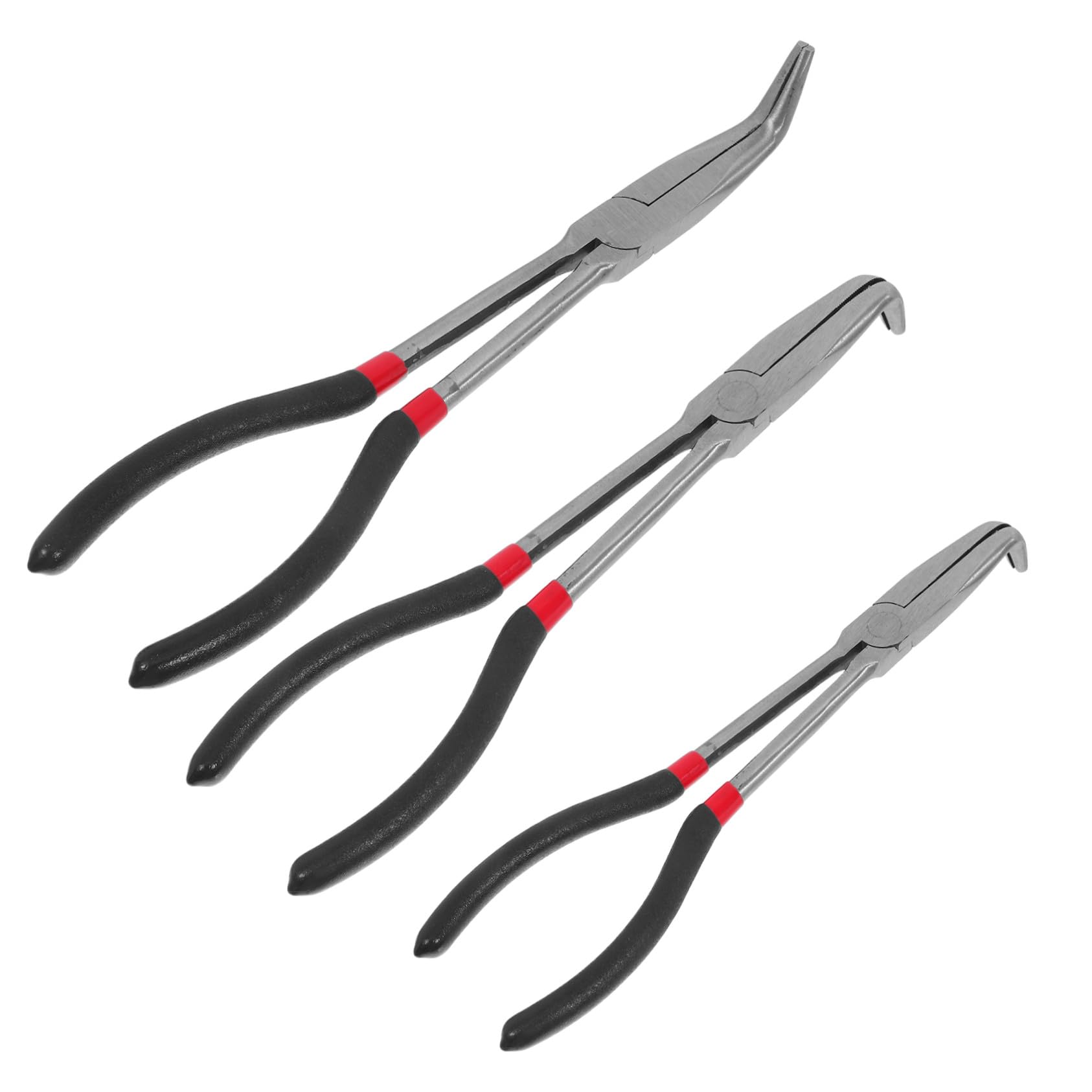 Outils de réparation de type pince à bec long à manche allongé en lot de 3
