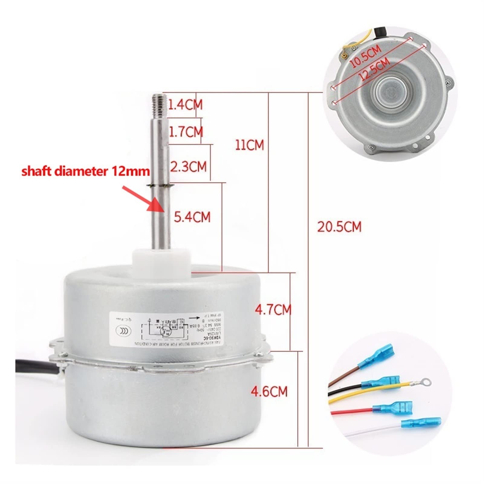 Mini moteur YDK90-6C moteur à coque en fer, moteur YYW90-6-9505A Long Sahft, moteur de ventilateur extérieur de climatisation, outils de moteur d'unité extérieure