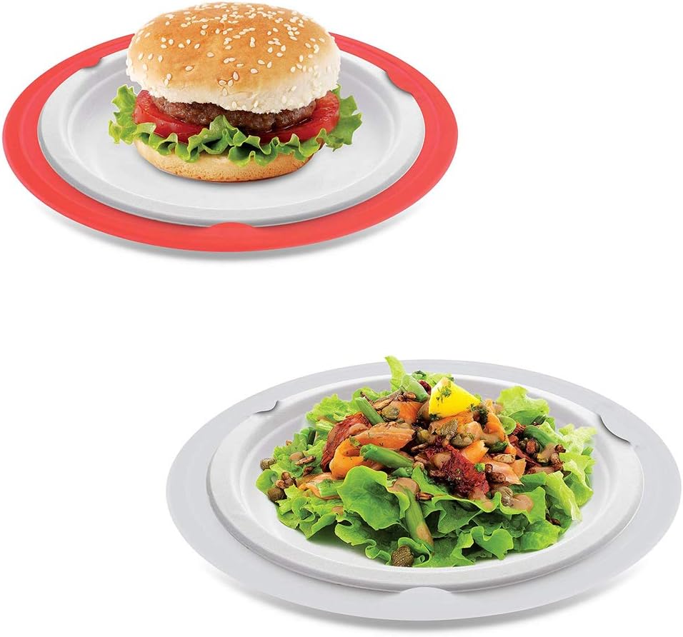 TWDRer 16 PCS 10" Reusable Plastic Paper Plate Holders Set Of 16 Assorted Colors