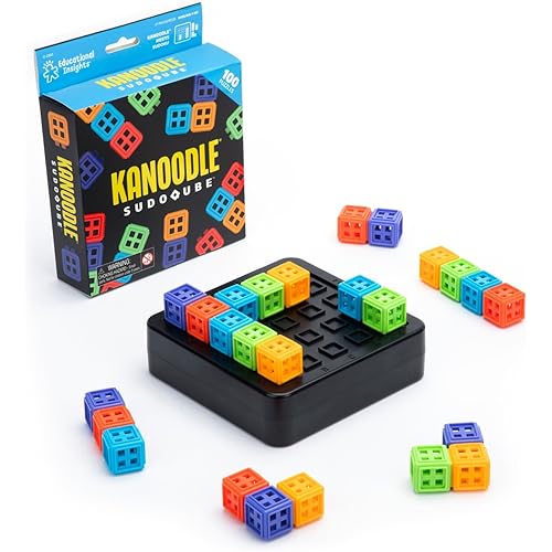 Educational Insights Kanoodle® SudoQubeTM - 3D Brain Teaser Puzzle, Pocket Sudoku Game, Color Puzzles & Handheld Board Games for Travel, Gifts for Sudoku Lovers Including Kids, Teens & Adults Ages 7+