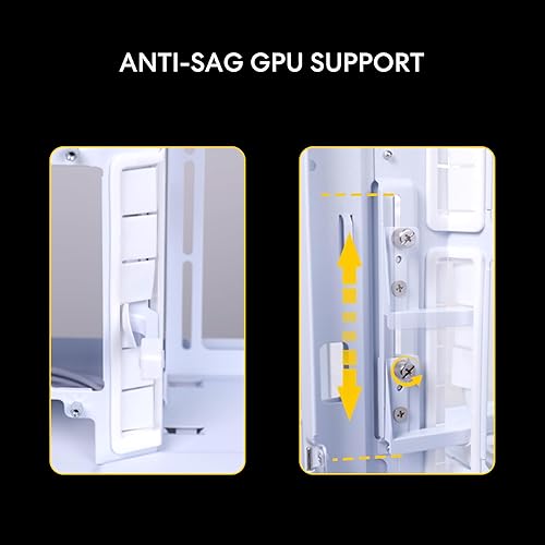 Vista 7 de Lian Li O11 Vision Compact - Caja para computadora de torre media ATX, vidrio templado negro-acero, soporte de conexión en la parte trasera - O11VPX