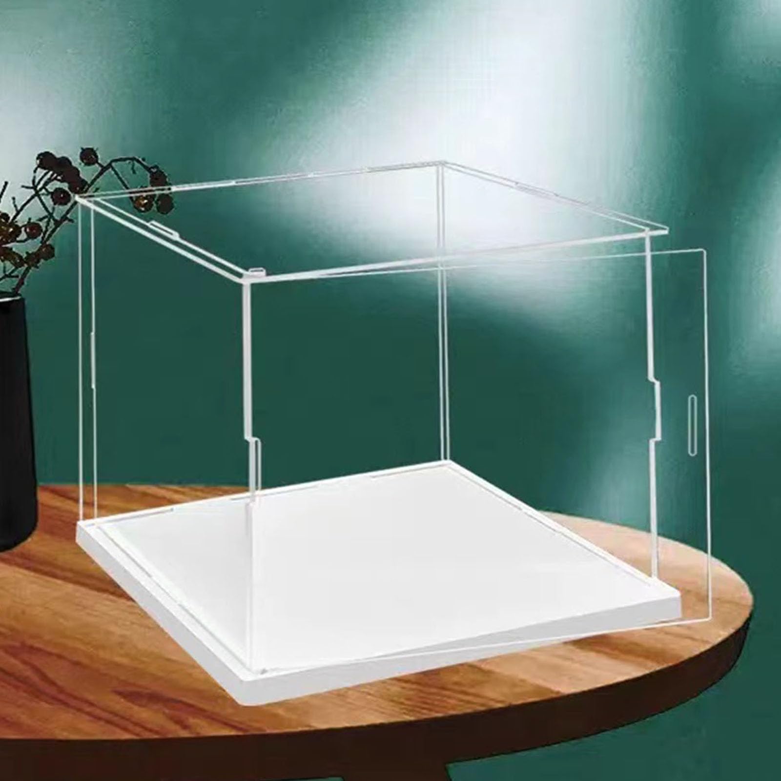 Vitrine acrylique transparente ouverte : finie la poussière sur vos précieuses maquettes