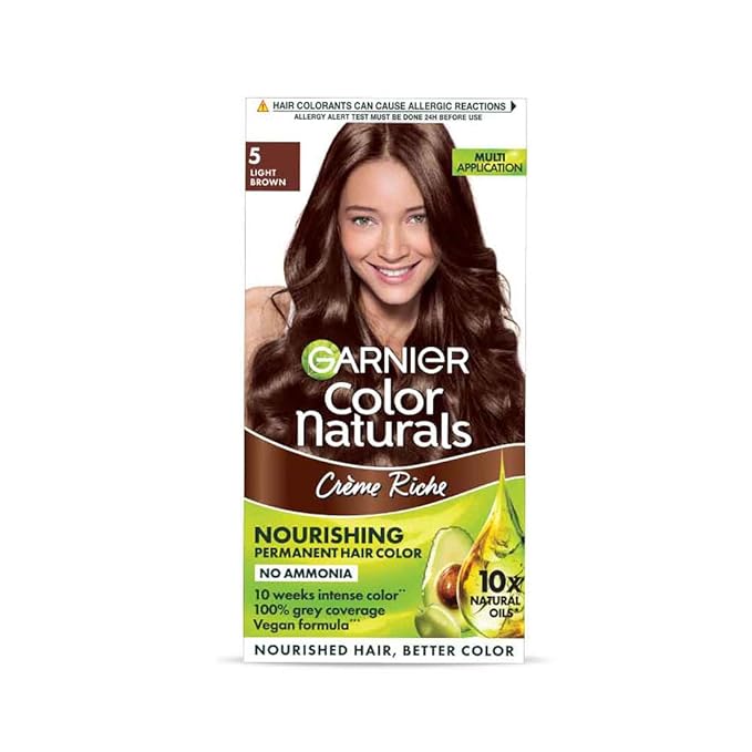 Buy Garnier Color Naturals Crème hair color, Shade 5 Light Brown, 70ml + 60g at Rs. 144