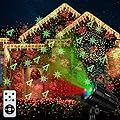 Christmas Laser Lights Outdoors Decoration Projector Light Waterproof LED Star Show for Xmas Decor House Home Yard Garden Patio Wall Indoor, Red and Green with Wireless Remote
