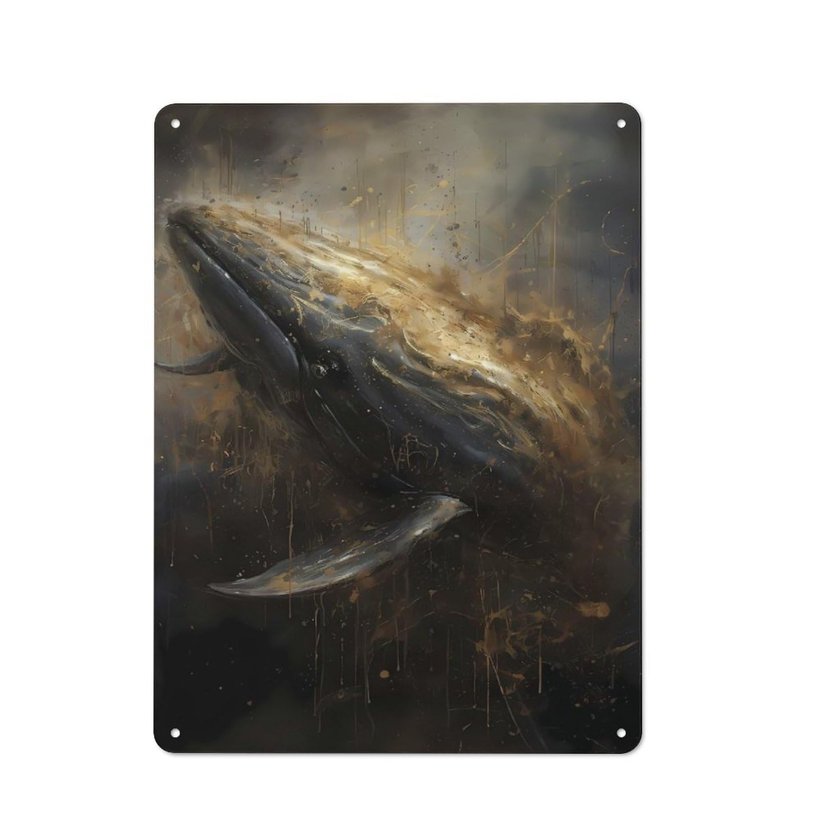 Junmoney Whale Magic Rustic Metal Plaque 40X30cm For Dining Room Or Kitchen, A Housewarming Gift For Dining Room Decor Fans