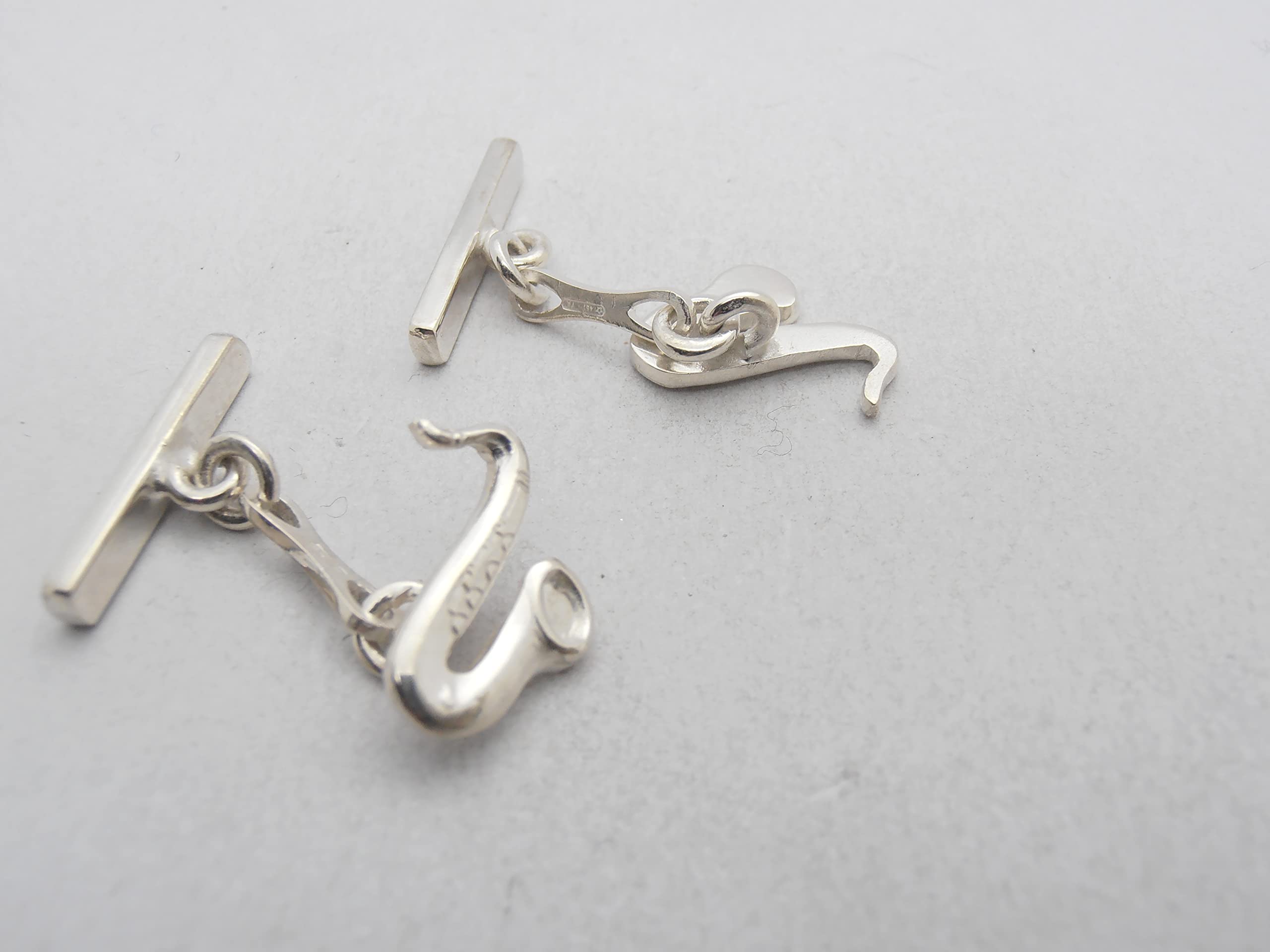 Sassofono : Gemelli in Argento 925 - Polsino Camicia - Sax - Musica - Musicista - Strumento Musicale