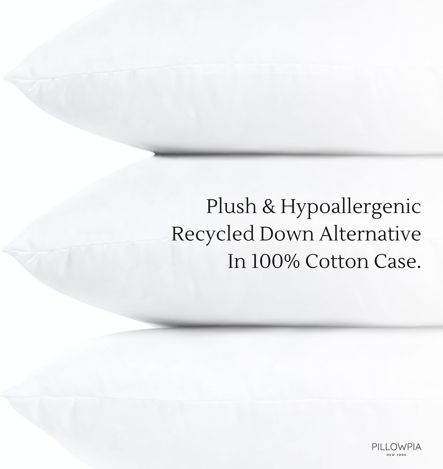 PILLOWPIA Lumbar Pillow Insert - Decorative Throw Pillow Covers Insert with Plush Down Alternative Fill, Soft Supportive Hypoallergenic Cushion for Couch, Sofa, Bed & Room Decor | White - 12x20