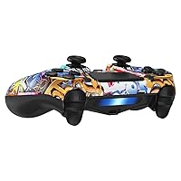 Vista 5 de TIANHOO Controlador inalámbrico compatible con PS4/Pro/Slim, con retroalimentación de vibración, detección de movimiento, panel táctil, barra