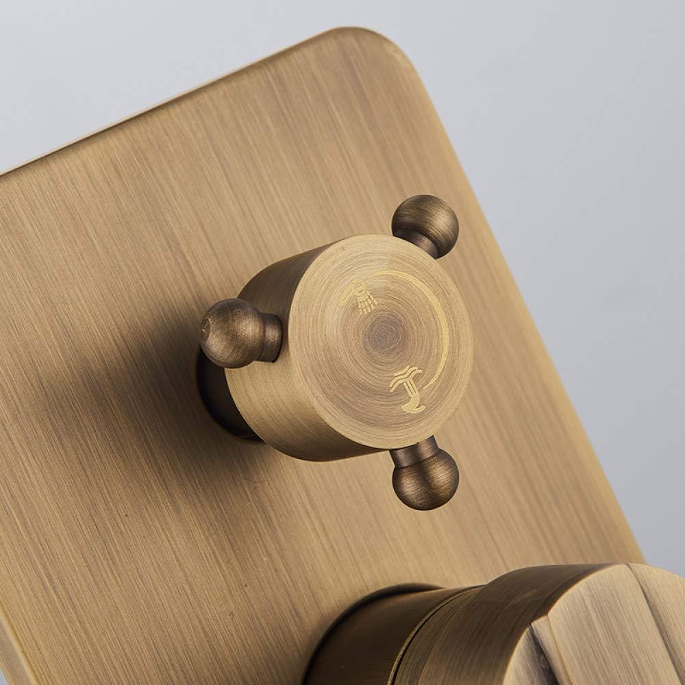 Shower Set Shower Set Antique Brass 8" Rain Square Shower Head Bathroom Shower Faucet Set Wall Mounted Shower Mixer Bath Shower Set Bath Faucet Bathroom