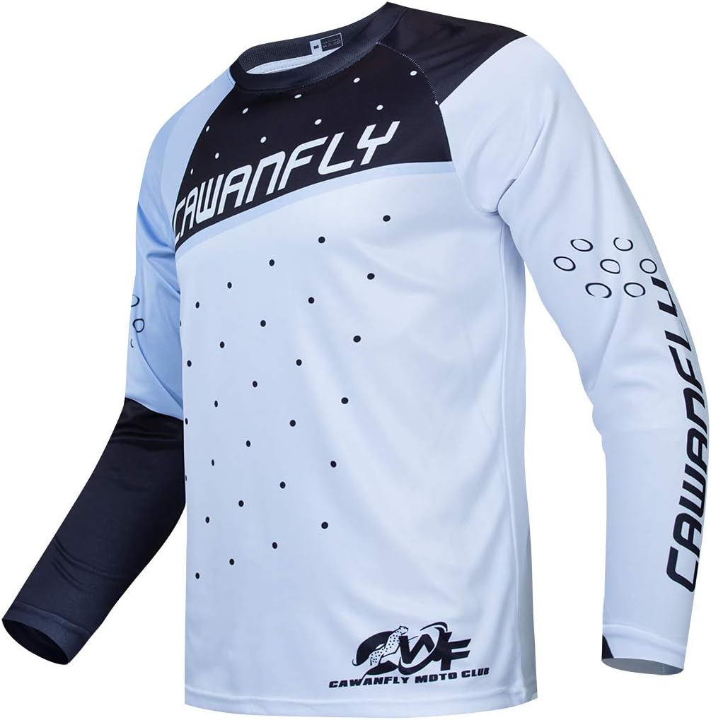 CAWANFLY Men's MTB Jersey Long Sleeve Mountain Bike Racing Suit Cycling Shirt