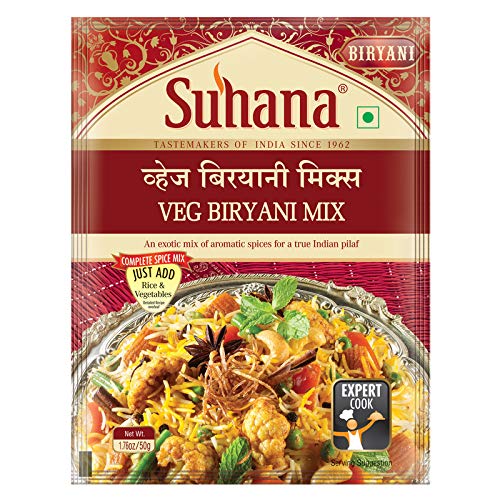 Suhana Veg Biryani Spice Mix 50g Pouch - Pack of 4 (B08XNPMWDM) Amazon Price History, Amazon Price Tracker