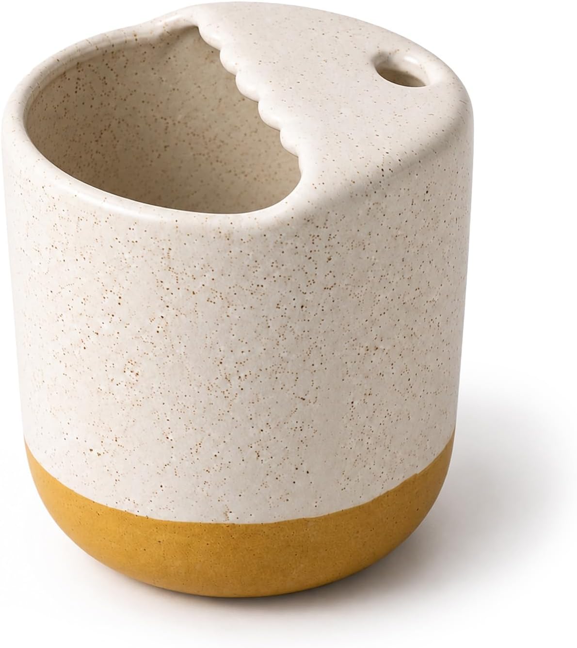 10 oz Coffee Travel Mug, Travel Mugs with Scalloped Irregular Rim.