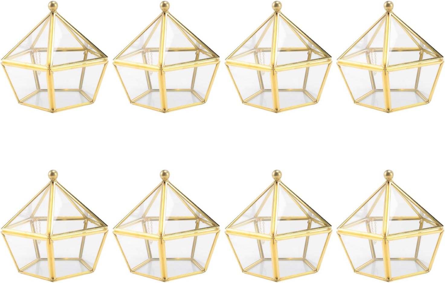 8X ガラス 指輪のボックス ウェディングジュエリーのケース 宝石箱 不滅の花 ガラスのカバー クリエイティブの家庭用飾り物 装飾品