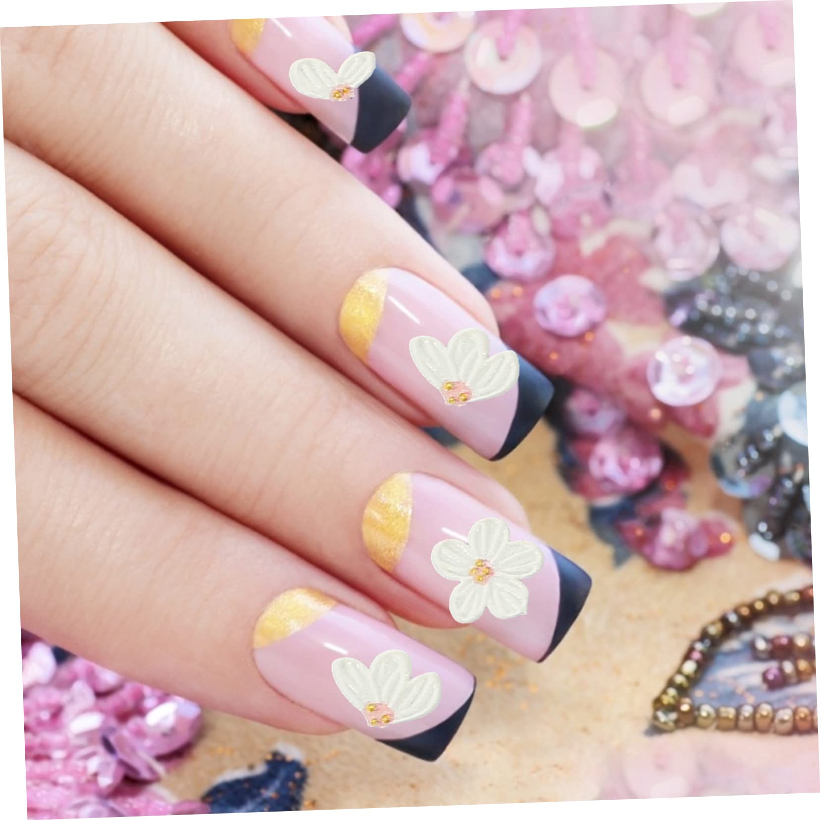 VALICLUD 5 Set Ornamento Per Unghie Gel Nail Stickers Gel Nails Stickers Decalcomanie Per Le Nail Art Uv Adesivi Per Unghie Per Le Nail Art Decalcomanie Per Unghie Resina 3 Fogli*5