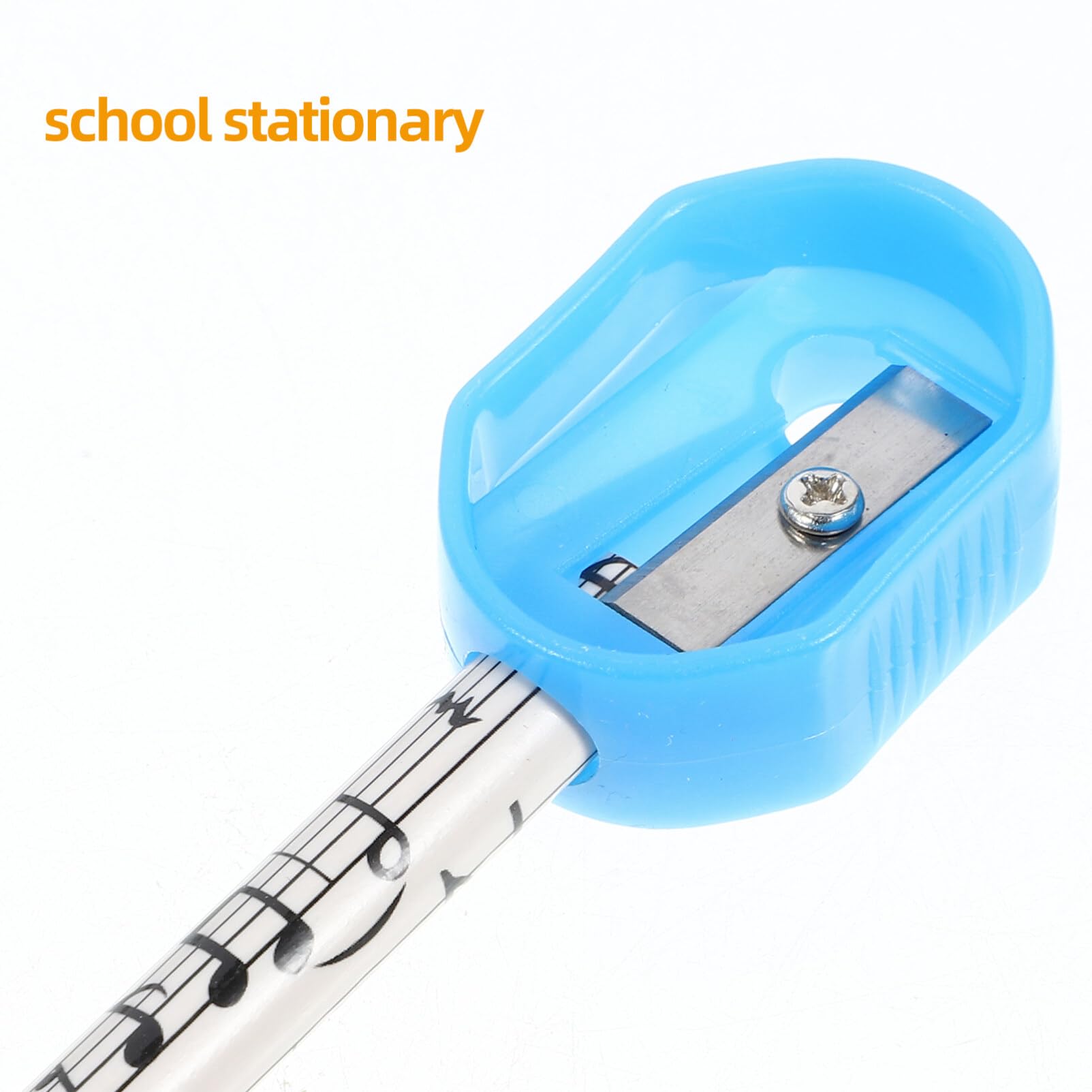 TEHAUX 36 Pack Music Note Pencils with Erasers & Sharpener White Musical Themed Round Wooden Pencils 6 Inch Funny Stationery School Writing Supplies for Students Piano Teacher Choir Party Favours - Image 3