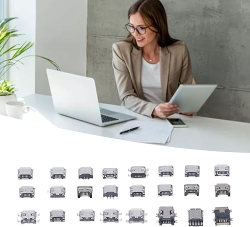 Miniatura 2 de Micro USB hembra zócalo, 240 unids micro USB conector conjunto de acero inoxidable sola fila USB hembra puerto zócalo conectores, cables USB