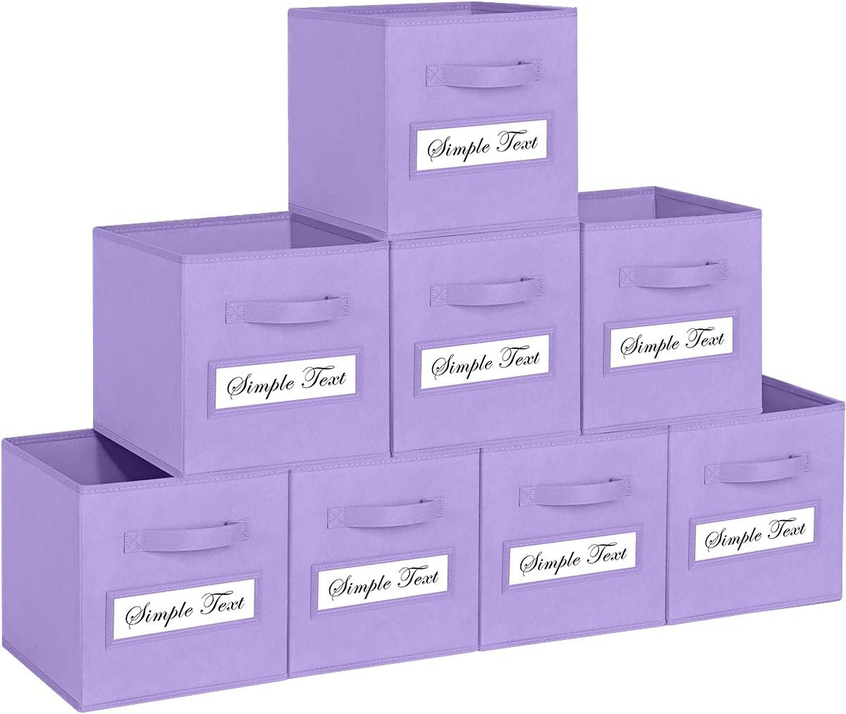 TomCare 8-Pack Storage Cubes Foldable Fabric Cube Storage Bins with 10 Label Window Cards Cloth Cube Organizer Bins Storage Baskets Containers for Shelves Closet Organizers Cubby Cube Storage (Purple)