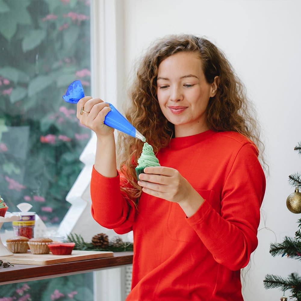 Venuscello® 100 x Savoy Icing Piping Disposable Blue Mash Thick 21" Non Sticky Bags for Decorating Cookies, Cake, Pastry Ideal for Baking Easy to Grip and Comfortable