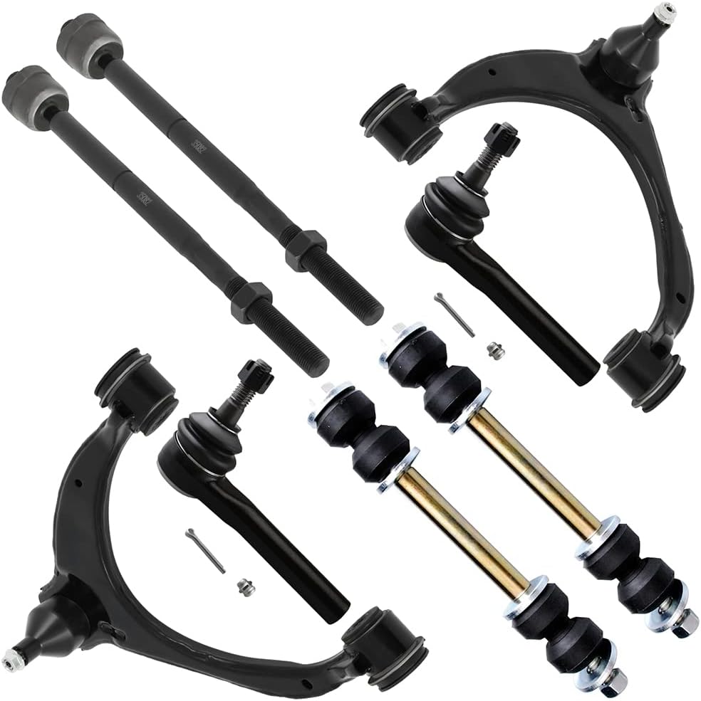 SCITOO 8pcs Front Suspension Kit Upper Control Arm with Ball Joint fit for Chevy Silverado 1500 Tahoe Suburban for GMC Sierra 1500 Yukon Yukon XL for Cadillac Escalade Tie Rod End Sway Bar Link