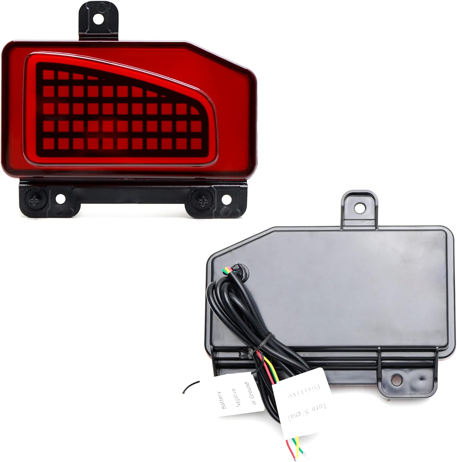 iJDMTOY Dark Red Lens 3-In-1 Full LED Rear Bumper Reflectors Compatible With Jeep 2020-up Gladiator JT w/Tail/Brake Light, Sequential Blink Turn Signal Features