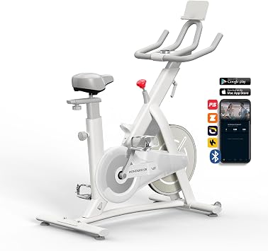 Wonder Core Exercise Bike, Wondercise Bike - 32-Level Magnetic Resistance Stationary Bike for Home Gym, Indoor Cycling with 13.2lbs Flywheel, Exclusive App, Tablet Holder, Adjustable Seat/Handlebars