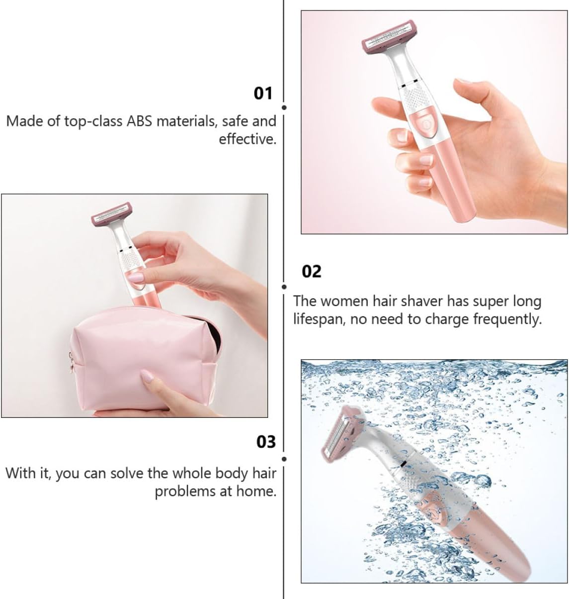 Electric Razor for Women Hair Trimmer Hair Removal for Legs Underarms Rechargeable