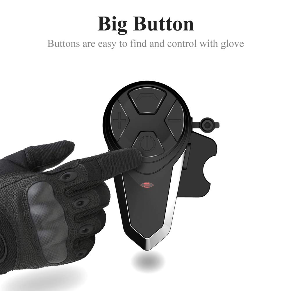 BT-S3 1000m Motorrad-Intercom-Helm-Headset Echtzeit-Kommunikationssysteme Freisprech-FM-Radio wasserdichte Bluetooth-Intercom für 2 oder 3 Fahrer(1 Stück)