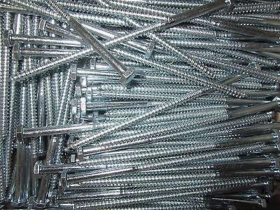(100) Hex Head 1/4 X 6 Lag Bolts Zinc Plated Wood Screws
