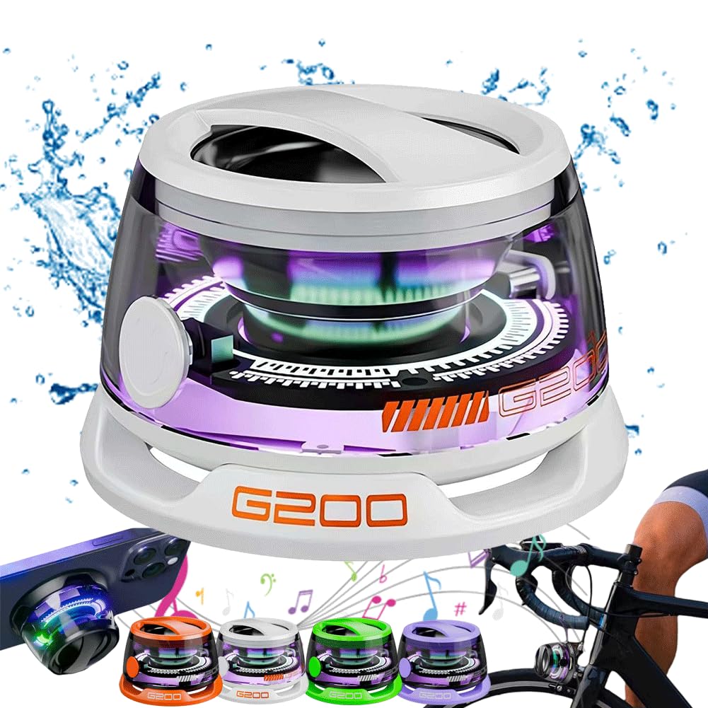 Magnetic Bluetooth Speaker Portable Waterproof G200 Magnetic Bluetooth Speaker with Multi-RGB Color Light and Phone Holder for Metal