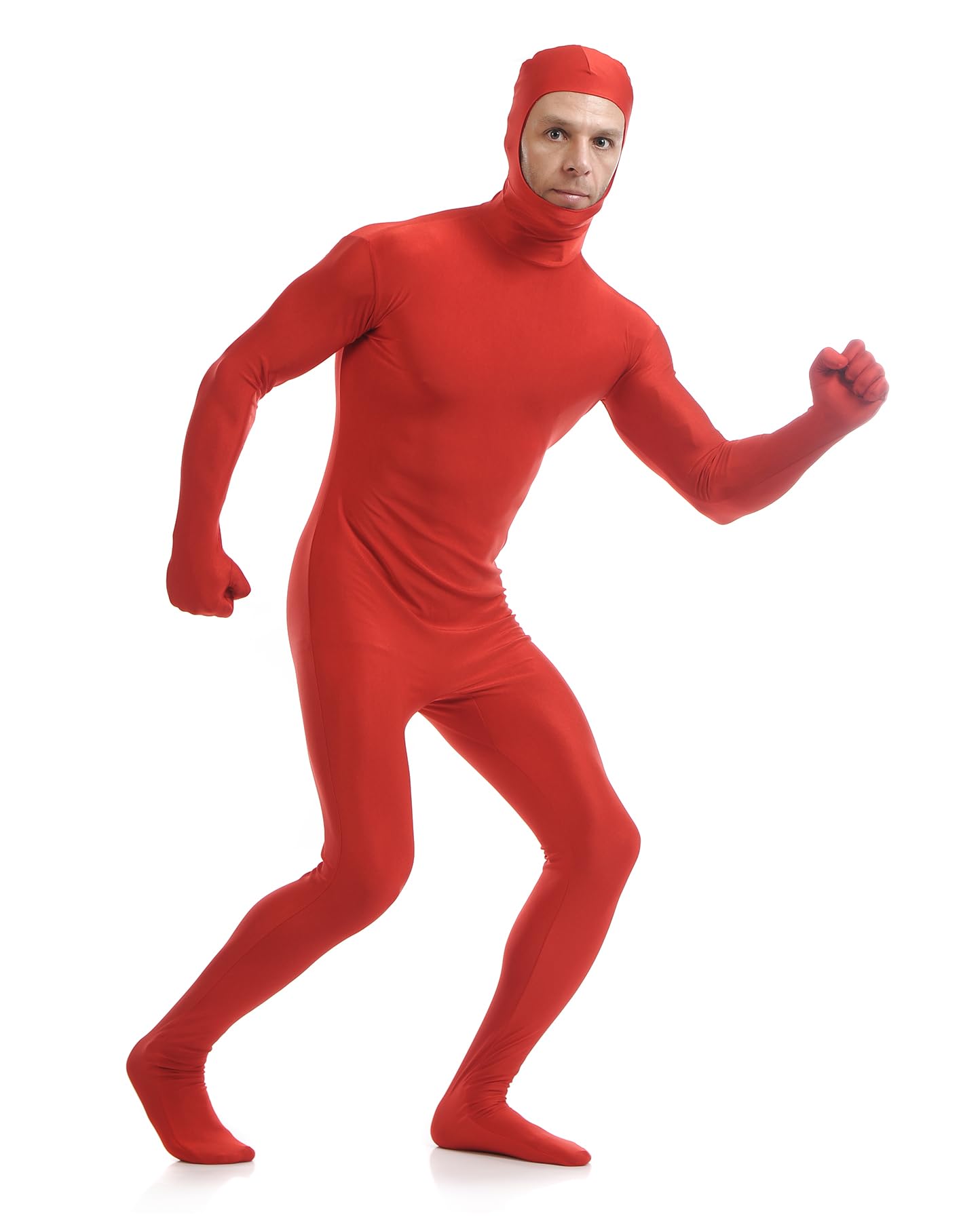 ATHX Disfraz de cuerpo entero de elastano para hombre y mujer, con cara abierta, para adultos, elástico, para Halloween, cosplay, traje Zentai