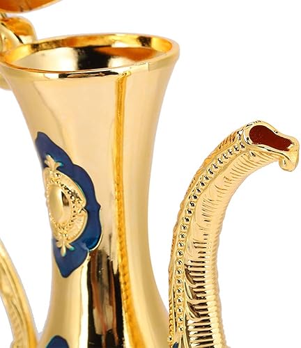 Miniatura 8 de Juego de cafetera turca de metal con 6 tazas de café de lujo y bandeja de té artesanal, juego de teteras para el hogar, manualidades para el té,