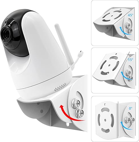 Miniatura 2 de Paquete de 2 soportes de pared para monitor de bebé de ángulo ajustable para Motorola, Arlo, Infant Optics DXR-8, Hellobaby Babysense Monitor,