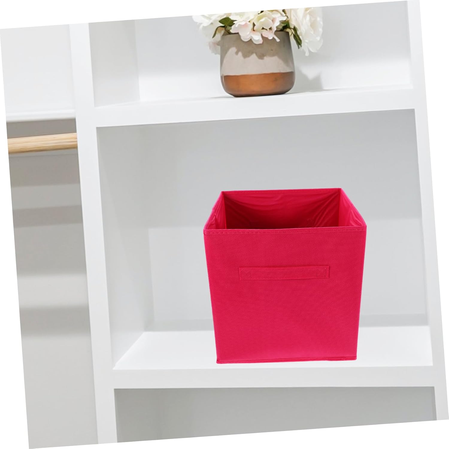 BESTonZON 4pcs Collapsible Fabric Storage Bins Stylish Organizers for Clothes Durable Foldable Cube Baskets for Home Nursery Organization