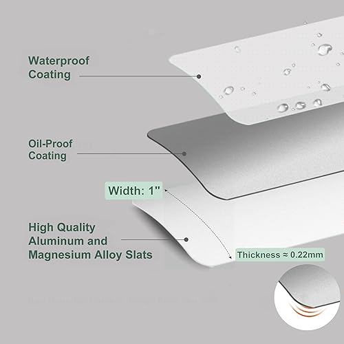 Miniatura 4 de Sulugood Persianas horizontales de aluminio de 1 pulgada sin cordón para oscurecer la habitación, persianas venecianas para el hogar, oficina, baño,