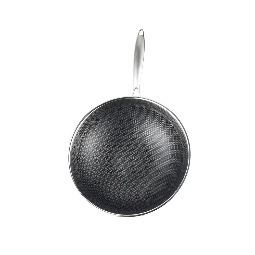 Cheffinger Padella wok in acciaio inox, diametro 32 cm a induzione