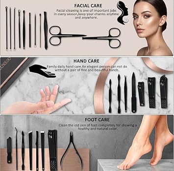 MINKINH Manicure Set Professional Nail Clipper Kit-26 Pieces,Brown