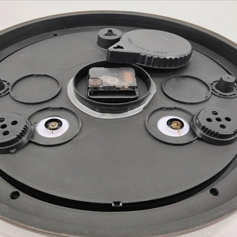 Reloj de pared para exteriores, 15 pulgadas, silencioso, sin tictac, con temperatura y humedad, termómetro de jardín impermeable, higrómetro, funciona con pilas (A)
