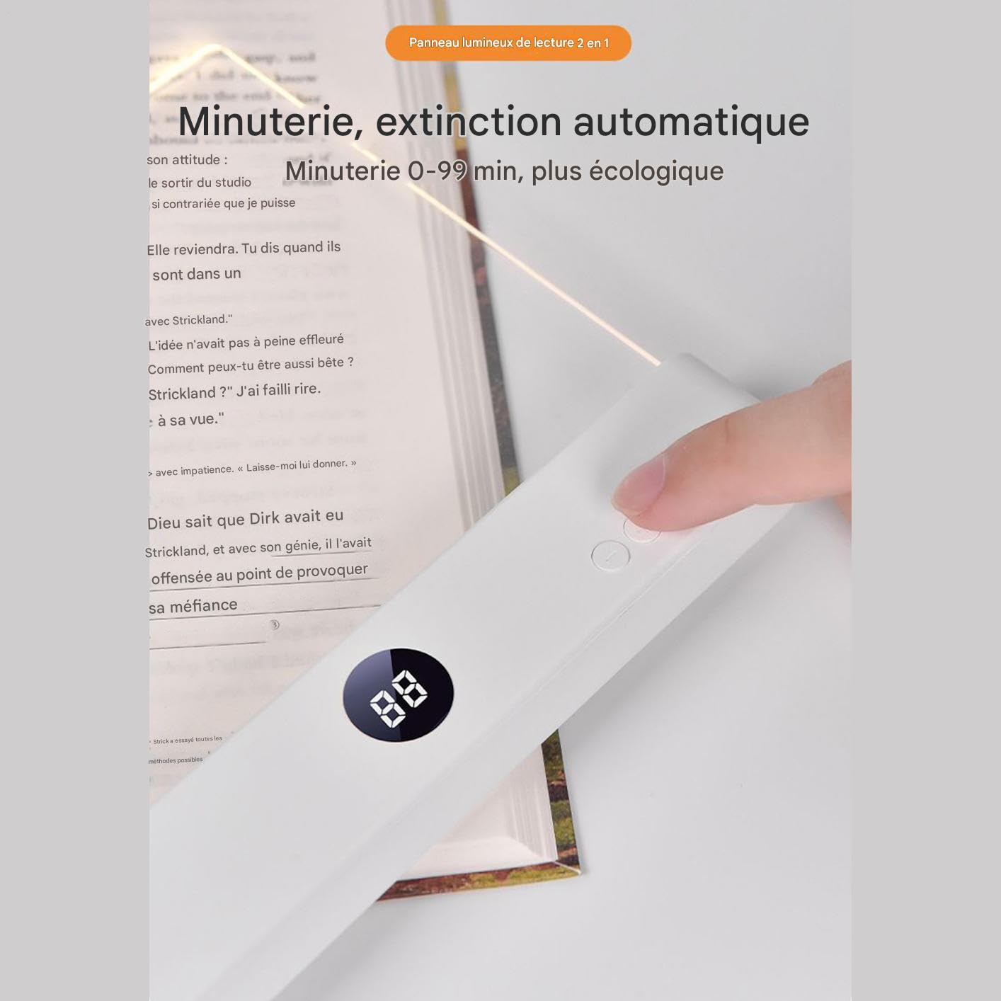 Lampe De Lecture Rechargeable, Lampe De Lecture Portable LED Veilleuse,Lumiere Livre,Veilleuse Wedge Book, Panneau Plat Clair Protecteur Des Yeux - Pour Lecteurs Maison Voyage Dortoir Bureau École