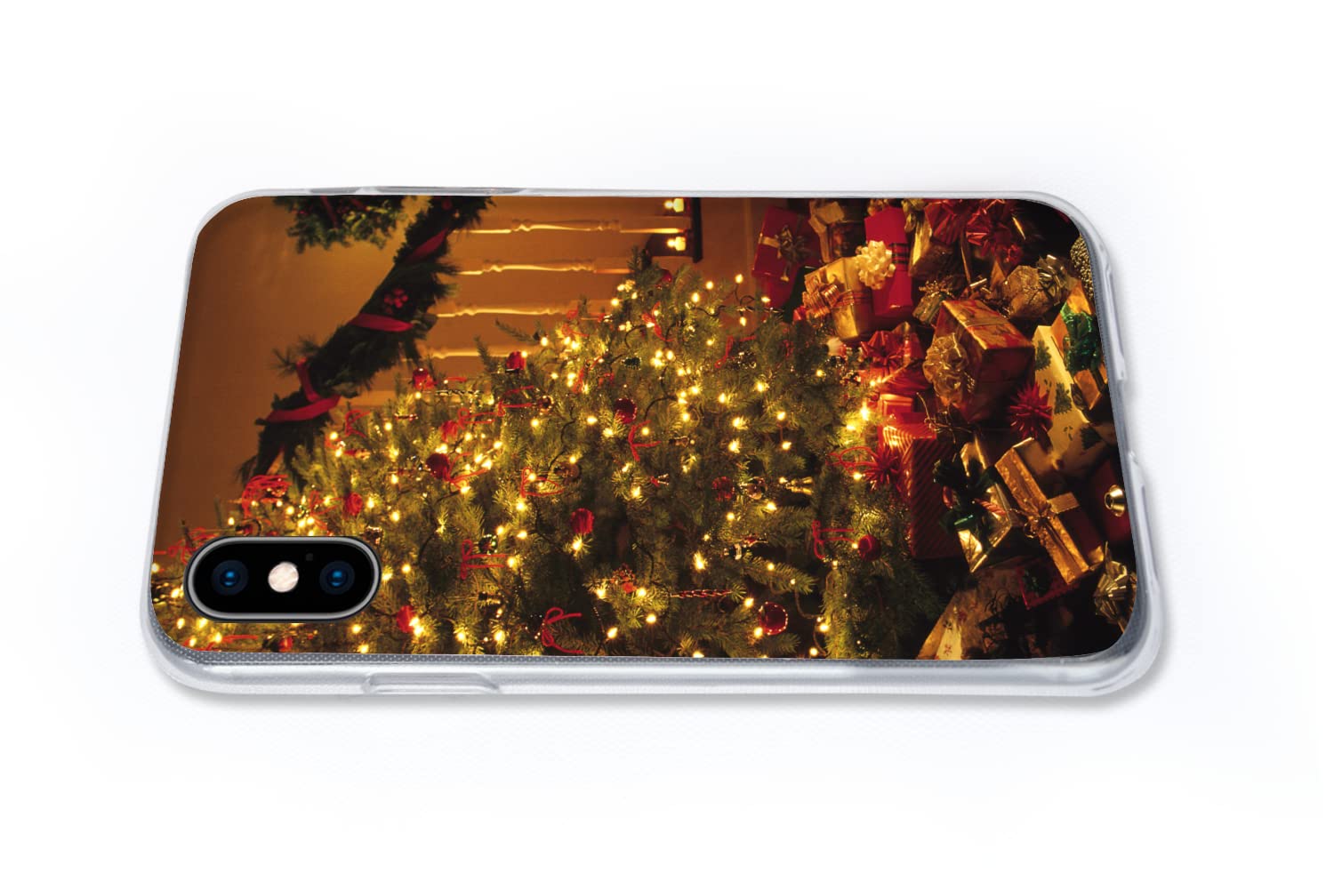 MuchoWow Funda para iPhone XS MAX - Navidad - Árbol de Navidad - Adornos de Navidad - Funda de Silicona/Funda Blanda para teléfono móvil